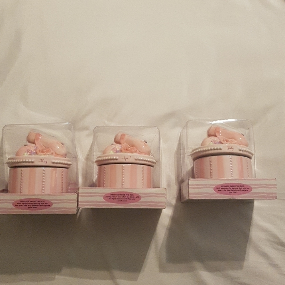 Pink ballerina trinket jewelry box 3 options pick 1